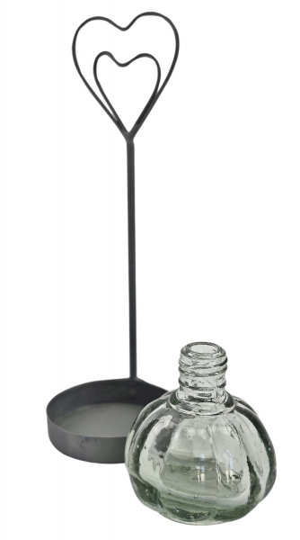 Kartenhalter Zink Ständer mit  Mini Vase